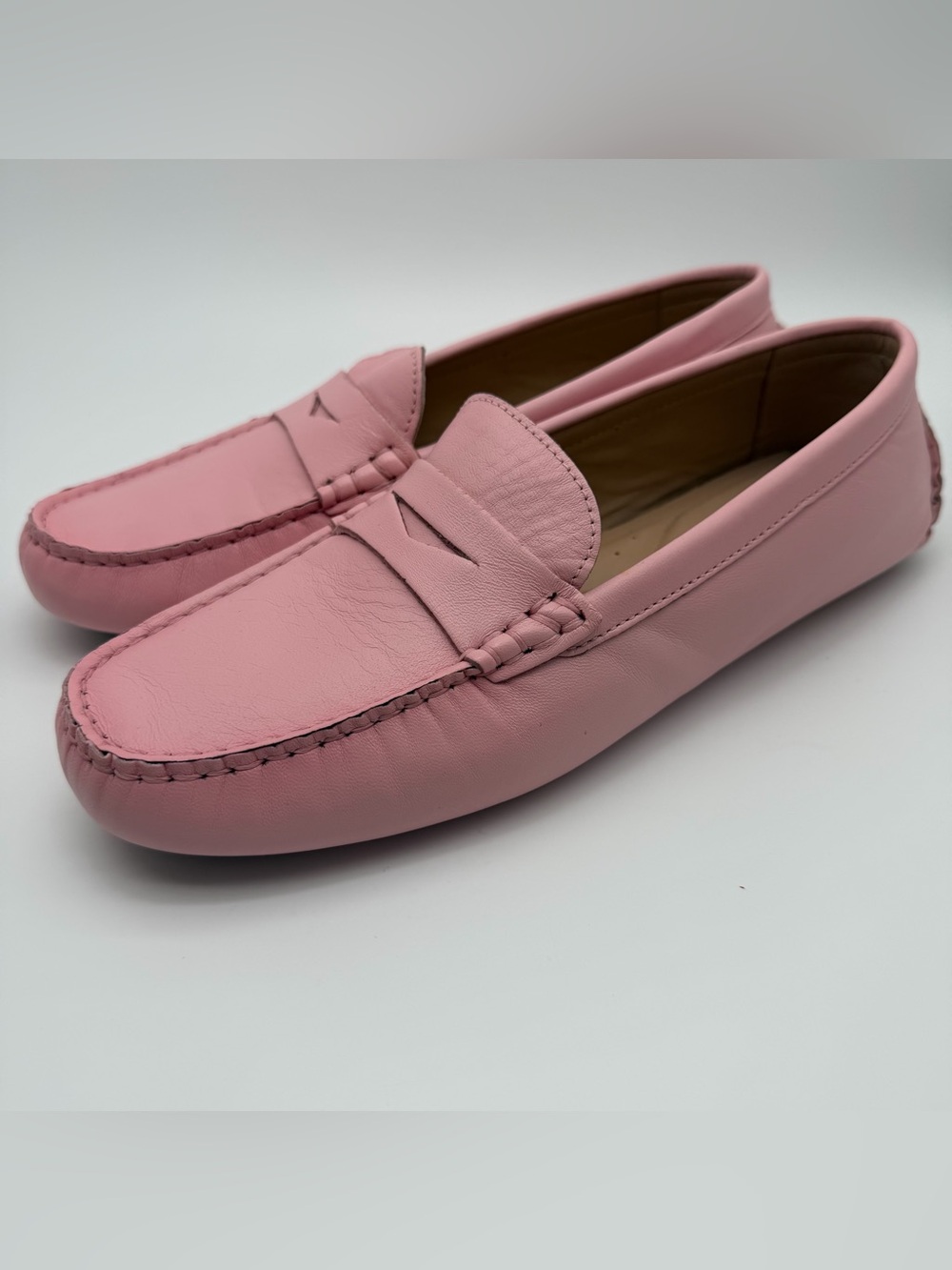 Flag Ltd. Driving Loafers Shoes Nappa Glove Leather Pink Women's 9.5